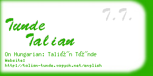 tunde talian business card